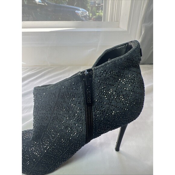 GUESS Womens Size 9 Black Embellished Fazzie2 Pointed Toe Stiletto Booties - Picture 6 of 11